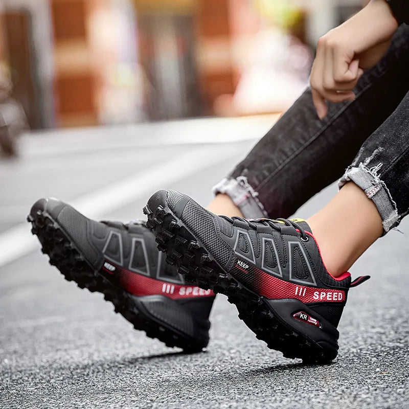 Men‘s Waterproof Hiking Shoes Outdoor Trainers Lace-up Climbing Shoes