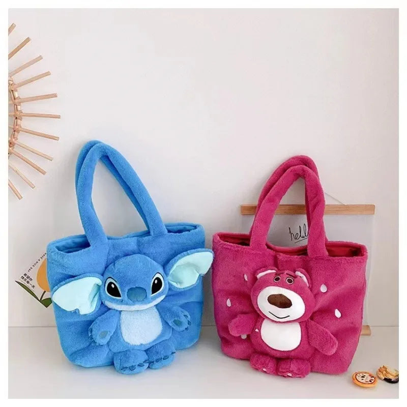 Disney 2025 New Cartoon Plush Doll Shoulder Bag Sweet and Cute Stitch
