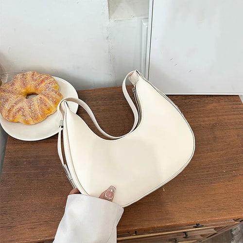 Fashion PU Leather Underarm Bags Women Clutch Handbags Single Shoulder