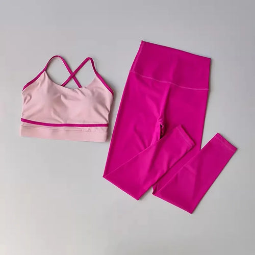 Women's Yoga Set Workout Set 2 Piece High Waist Yoga Leggings Sports
