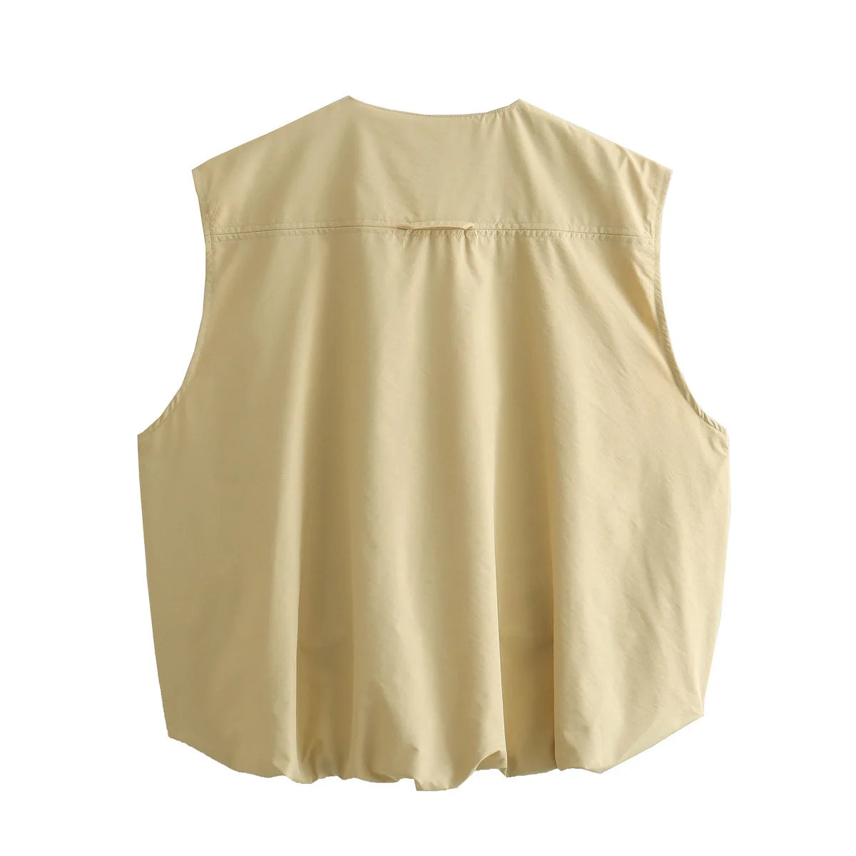 MUJER Ruched Sleeveless Vest Women Zip Loose Summer Vests for Women