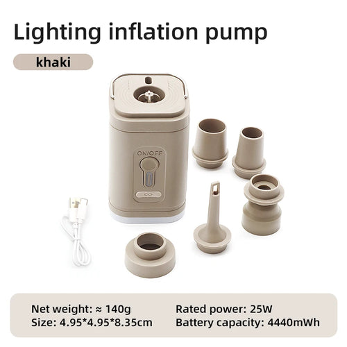 3 in 1 Electric Air Pump with Lights Mini Wireless Air Compressor USB