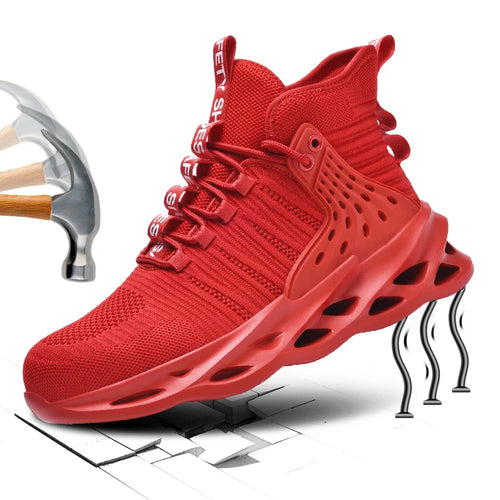 Rotating Button New Safety Shoes Men Anti-smash Anti-puncture Work