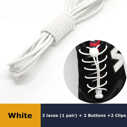 1Pair Shoelaces for Sneaker Elastic No Tie Shoe Laces Stretching Lock