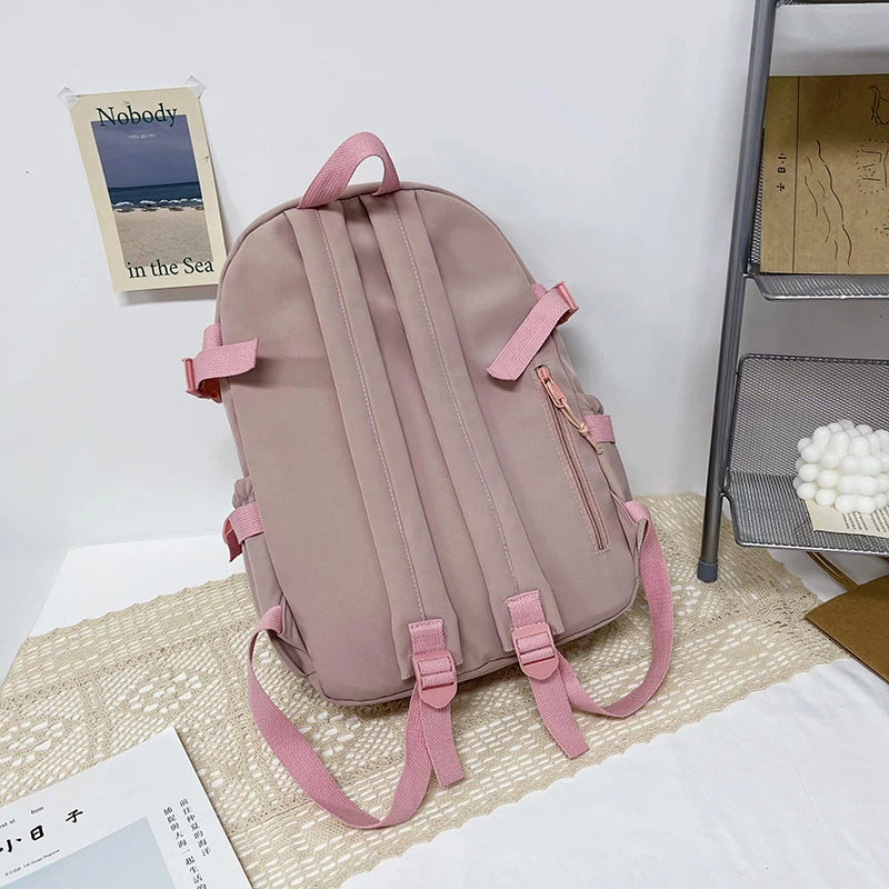 Cute Women Backpacks Waterproof Multi-Pocket Nylon School Backpack for
