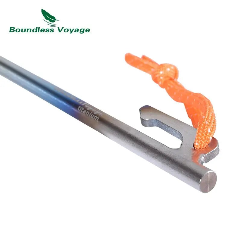 Boundless Voyage 6pcs Heavy Duty Titanium Alloy Camping Tent Stakes