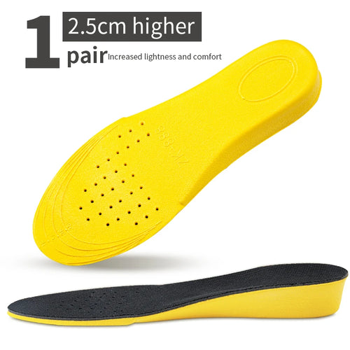 Invisiable Height Increase Insoles for Women Men Heel Lift Yellow