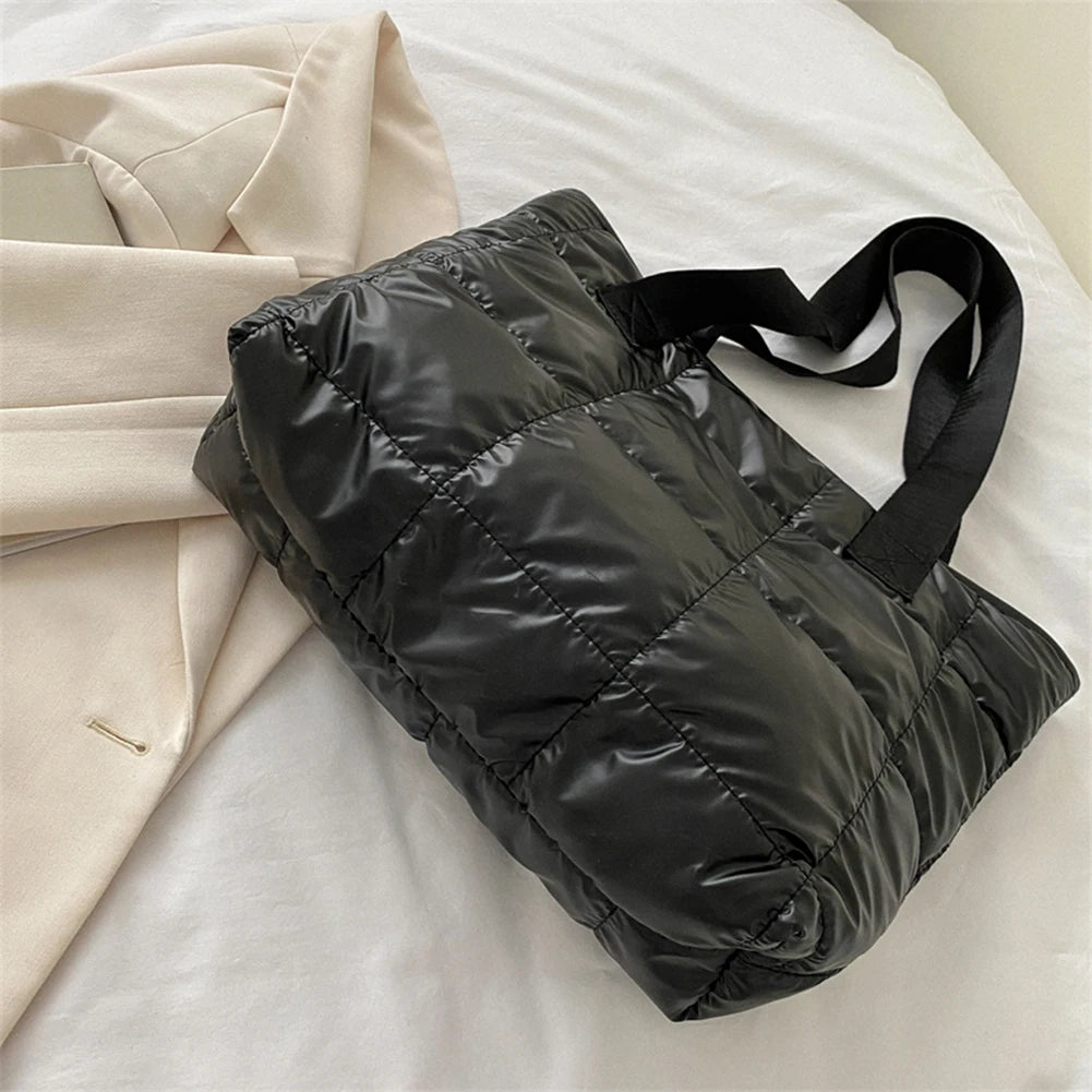 Fashion Ladies Tote Handbags Large Capacity Cotton Padded Top-handle