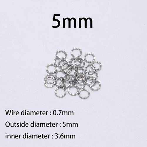 30-200Pcs 3-25mm Stainless Steel Split Ring Open Single Loops Jump