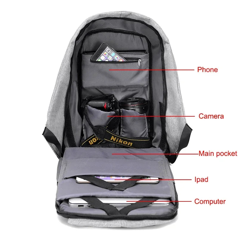 Anti-theft Backpack Bag 15.6 Inch Laptop Men Mochila Male Waterproof