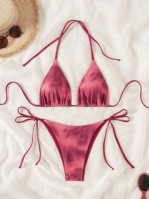 Tie Dye Bikins 2025 Mini Micro String Bikini Women Swimwear Female