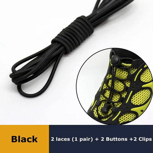 1Pair Shoelaces for Sneaker Elastic No Tie Shoe Laces Stretching Lock