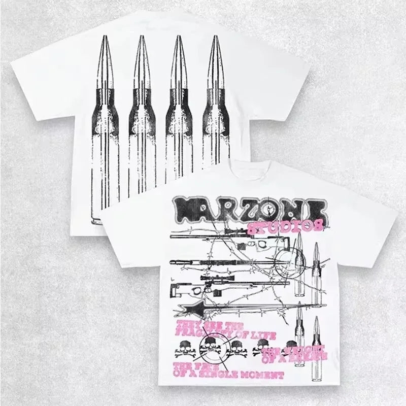 Harajuku Casual Summer Short Sleeve Men Women Y2K Hip Hop Graphic