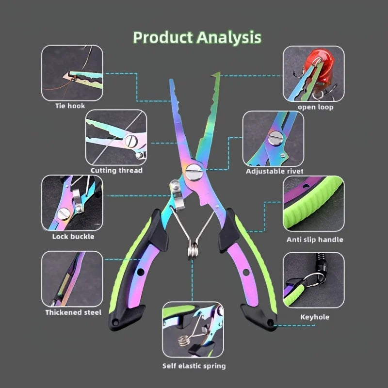 1pc Multi-functional Fishing Pliers, Stainless Steel Line Cutter,