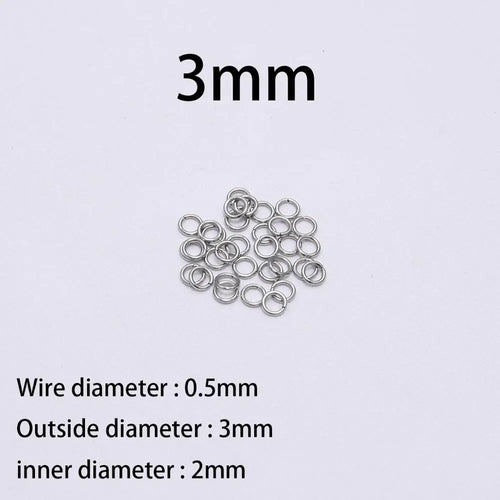 30-200Pcs 3-25mm Stainless Steel Split Ring Open Single Loops Jump