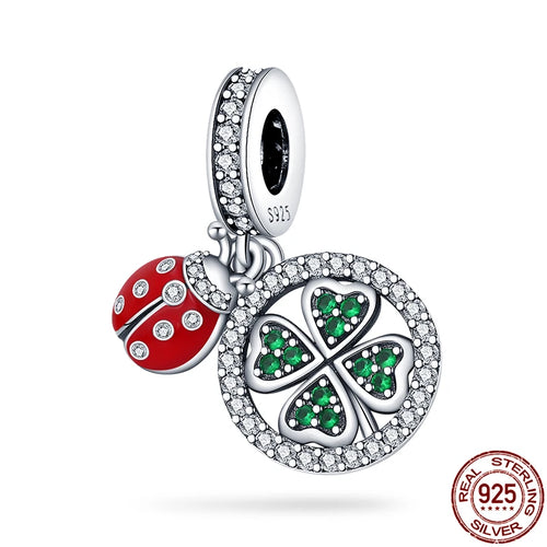 925 Sterling Silver Chameleon Luminous Firefly Butterfly Charms Beads