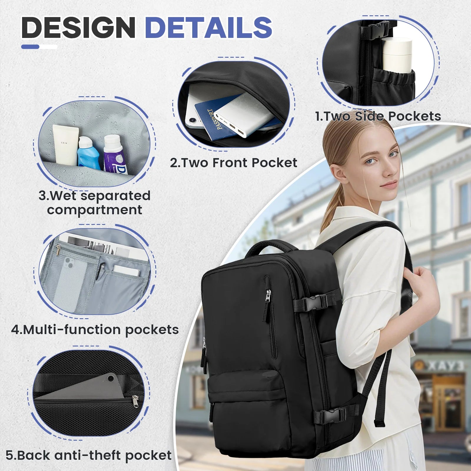 Vacuum Compression Travel Backpack - Large Capacity Foldable Hiking