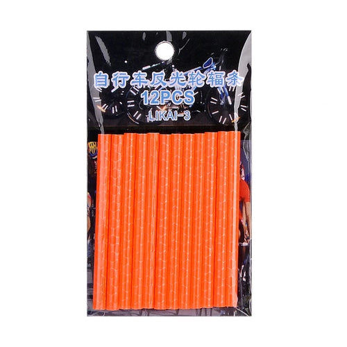 12PCS/Bag Bicycle Wheel Spokes Reflective Sticker Tube Strip Warning