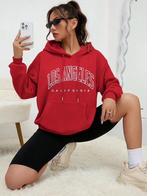 Los Angeles Art Letter Design Women Streetwear American Style Fashion