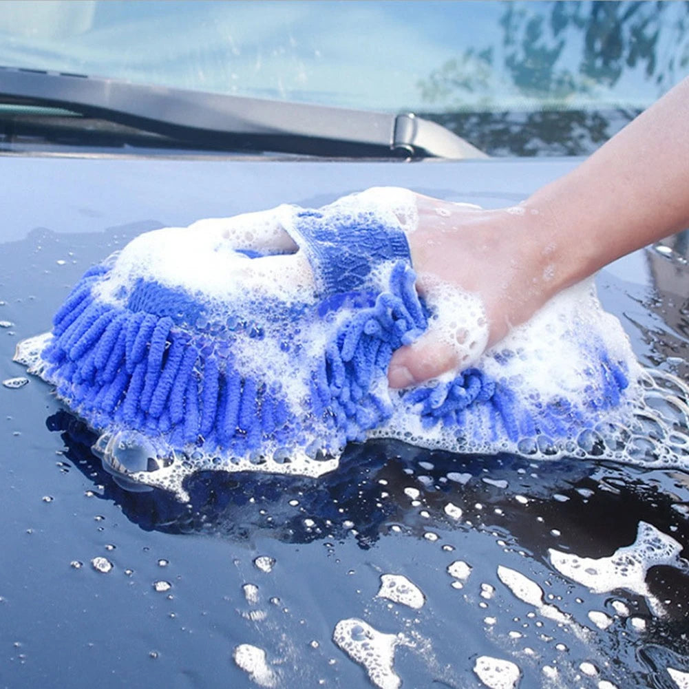 1pc Car Wash Glove Microfiber Chenille Car Wash Sponge Care Washing