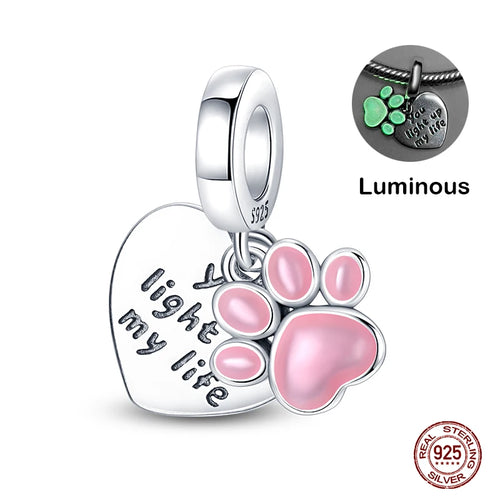 925 Sterling Silver Chameleon Luminous Firefly Butterfly Charms Beads