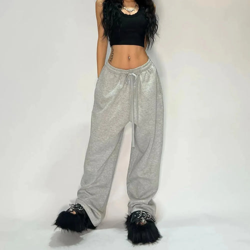 Y2k Gray Casual Pants Vintage Functional Tactical Men's Women's