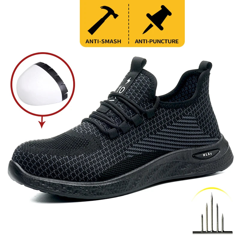 Men's work boots, men's safety shoes, breathable work sports shoes,