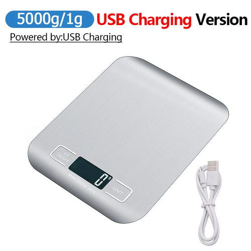 5kg/10kg Digital Kitchen Scale LCD Display Stainless Steel Electronic