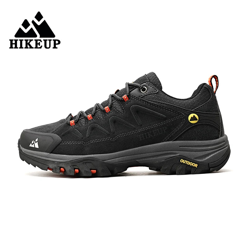 HIKEUP Leather Men‘s Outdoor Hiking Shoes Tourist Trekking Sneakers