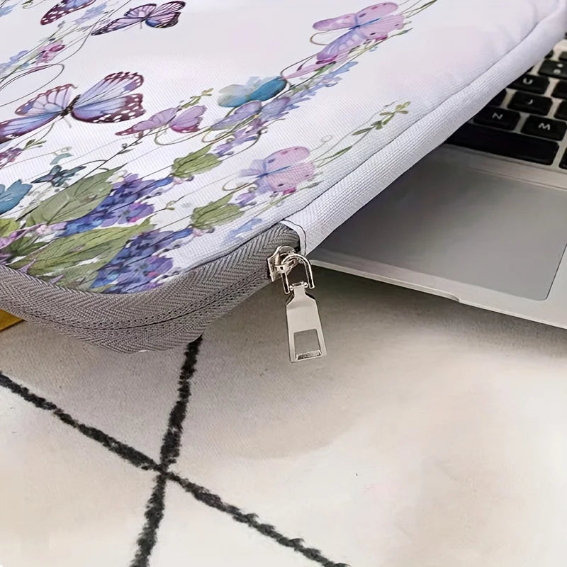 One piece set, two styles, purple butterfly pattern laptop bag and