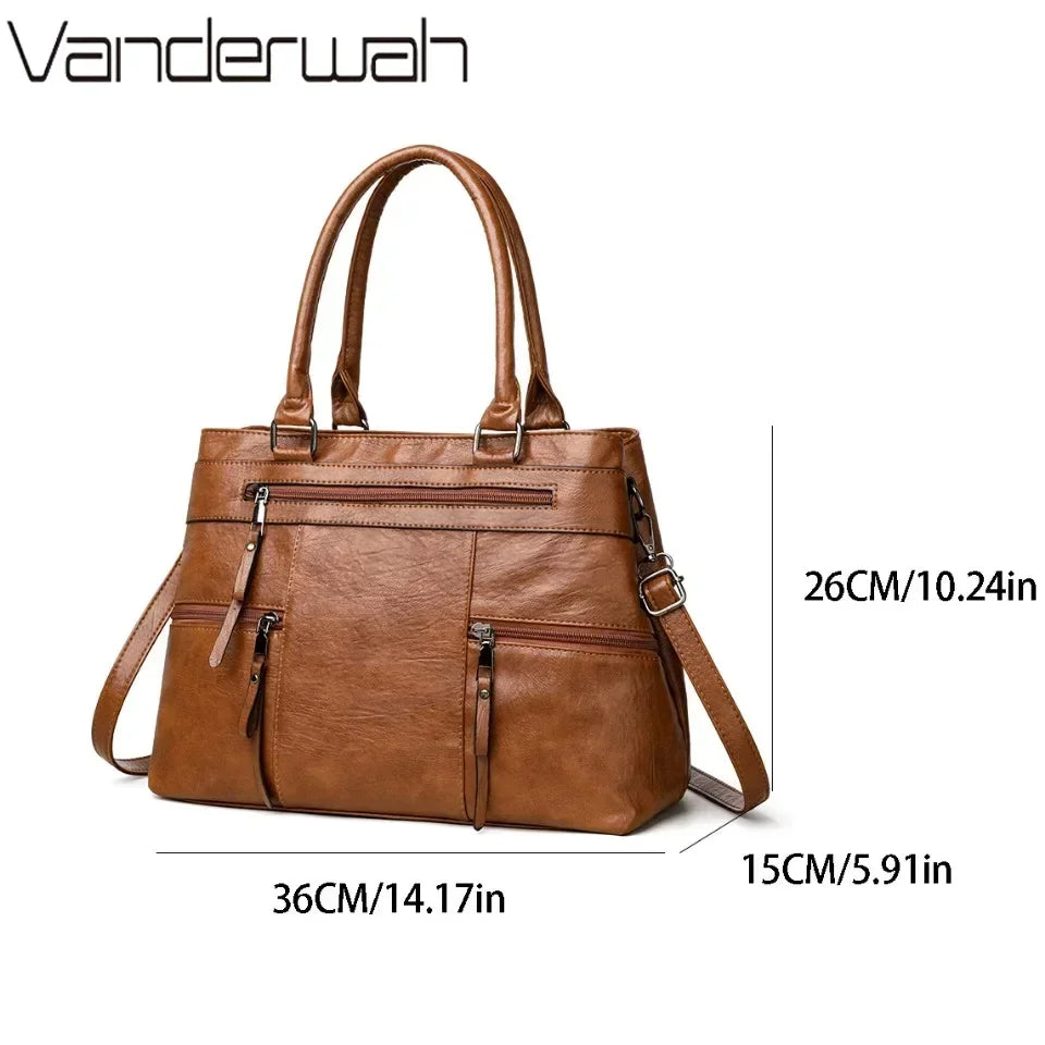 Elegant Handbag For Women High Quality Leather Top-Handle Bags Purse