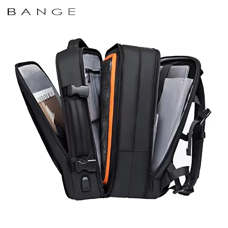 BANGE Expandable Men's Backpack Waterproof 17.3 in Laptop Backpack Man