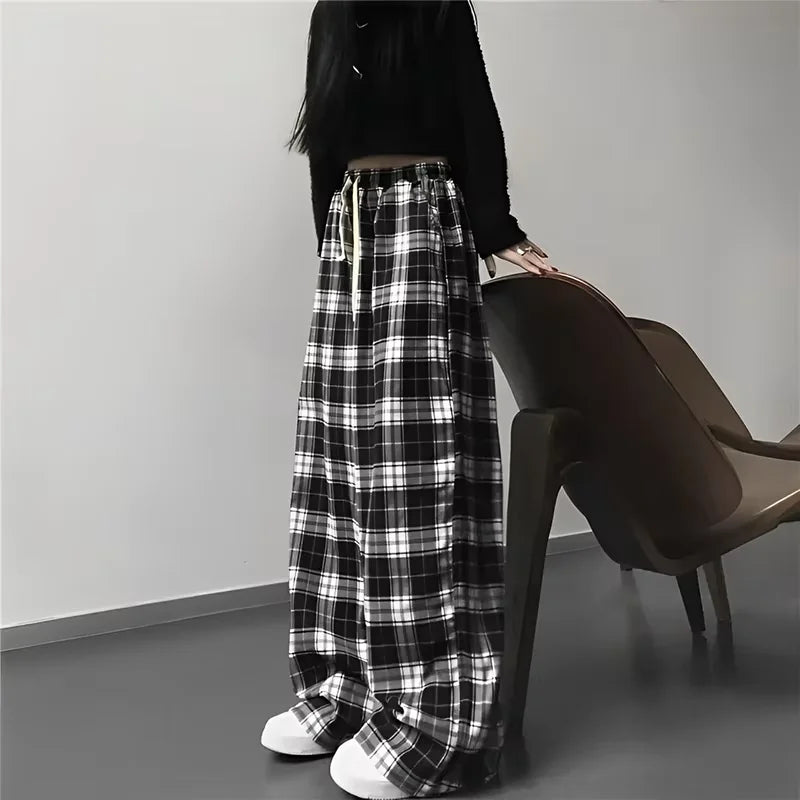 2025 Thin Women Korean Version of High-waisted Wide-leg Pants Casual