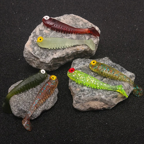 40pcs/lot Soft Lure Kit Soft Fishing Lure 5cm 3.5g Jig Head Hook with