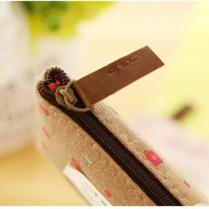 Fashion Flower Pattern Coin Purses Small Fresh Canvas Coin Wallet Lady