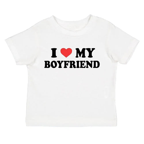 I LOVE MY BOYFRIEND Women Y2K T Shirt Girl Graphic Printed Fashion