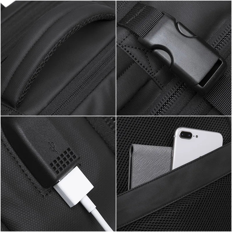 BANGE Travel Backpack Men Business Backpack School Expandable USB Bag