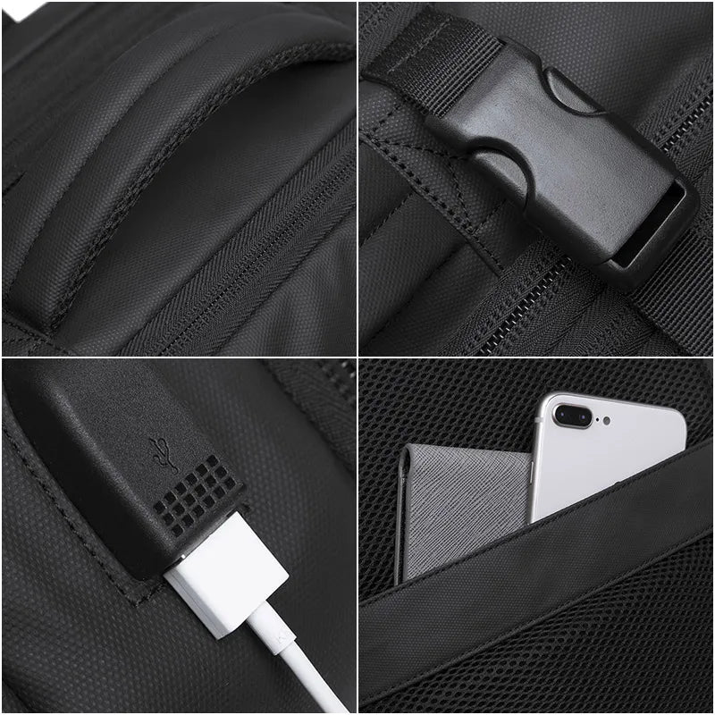 BANGE Travel Backpack Men Business Backpack School Expandable USB Bag