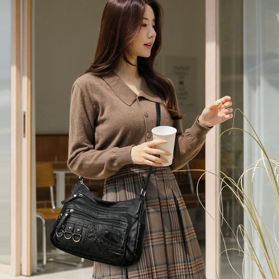 Vintage Pu Leather Luxury Purses and Handbags 2023 High Quality