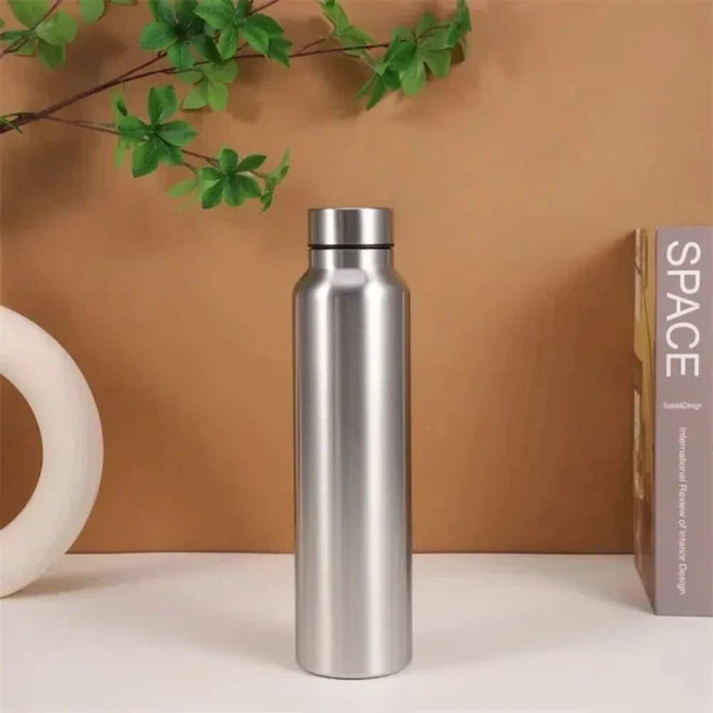 1000ML Stainless Steel Sport Bottle Single-Layer Red Water Cup Metal