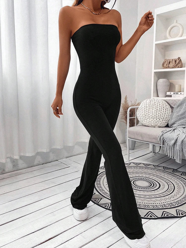 2024 Summer New Women's Drawstring Waist Jumpsuit Pants Leisure Lift