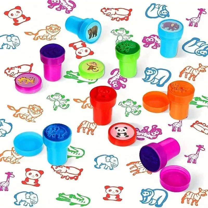 10pcs Assorted Stamps for Kids Self-ink Stamps Children Toy Stamps