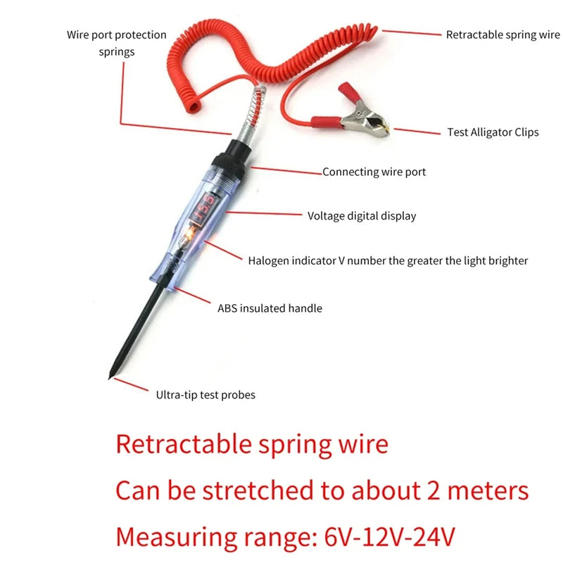 Car Truck Voltage Circuit Tester Auto 6V 24V Tools Car diagnostic