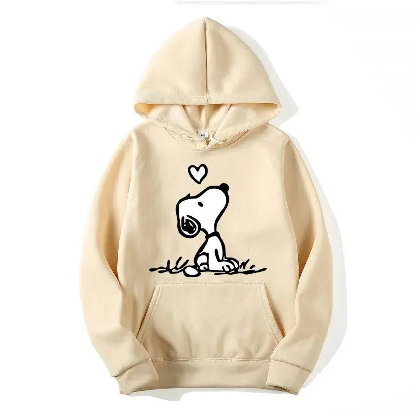 American Cartoon Comics Snoopy Hoodie Women Man Pullover Tops Spring