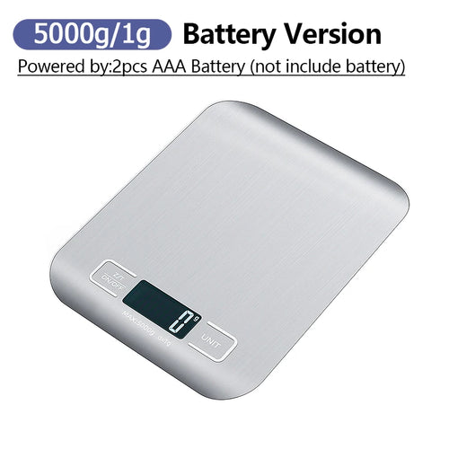 5kg/10kg Digital Kitchen Scale LCD Display Stainless Steel Electronic
