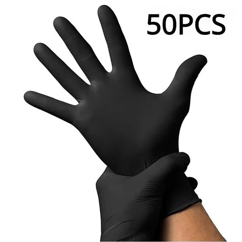 100/50/20PCS Black Nitrile Gloves Thickened Black Nitrile Gloves for
