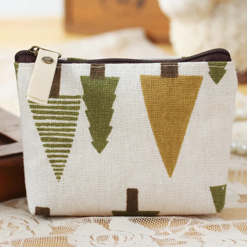 Fashion Flower Pattern Coin Purses Small Fresh Canvas Coin Wallet Lady