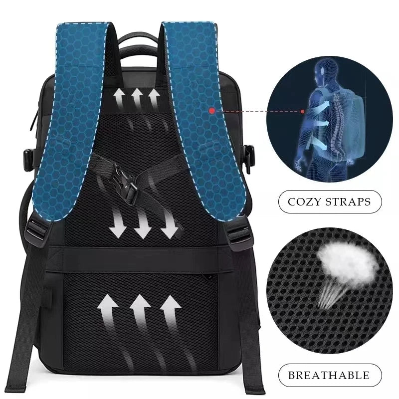 BANGE Travel Backpack Men Business Backpack School Expandable USB Bag