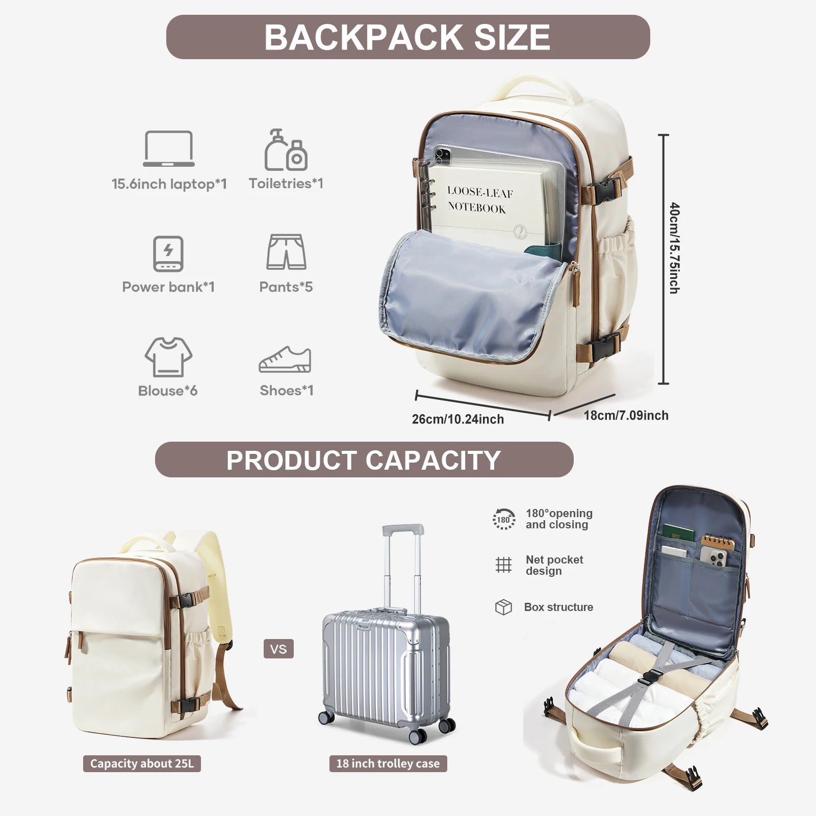 Cabin Airplane Travel Backpack 40x30x20, Hand Luggage Cabin Backpack