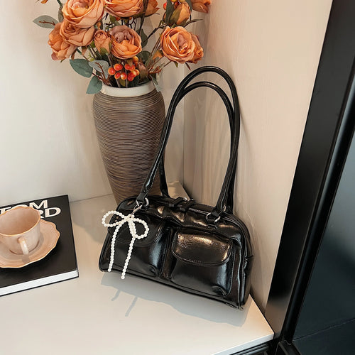 Fashionable Underarm Bow Bag for Women 2024 Korean Edition New Simple